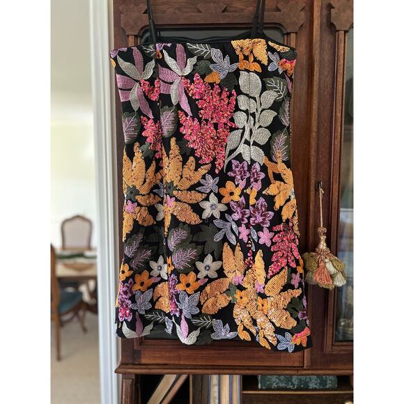Endless Rose Women's Floral Sequin Sleeveless Mini Dress Size L - Picture 4 of 13